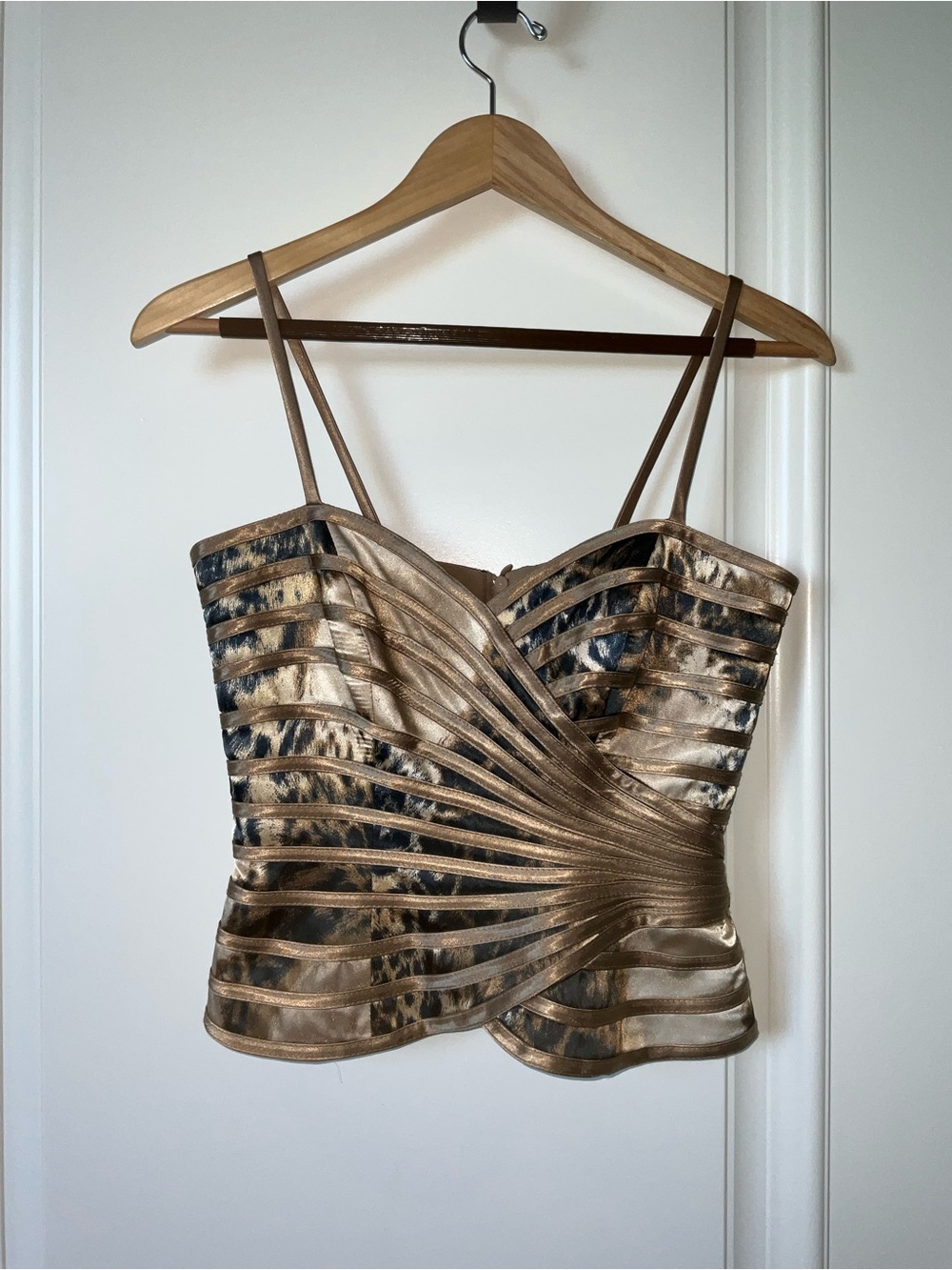Joseph Ribkoff Gold and Black Metallic Strappy Cami
